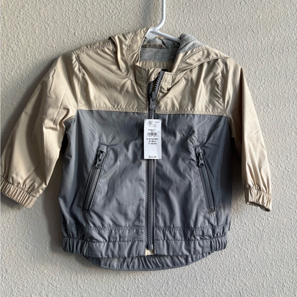 GAP Kids Beige and Gray Raincoat